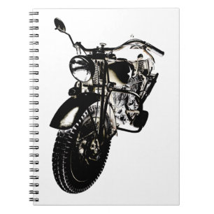 Caderno Espiral motocicleta do vintage dos anos 40