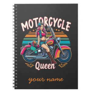 Caderno Espiral Motociclista da Rainha Nice Biker