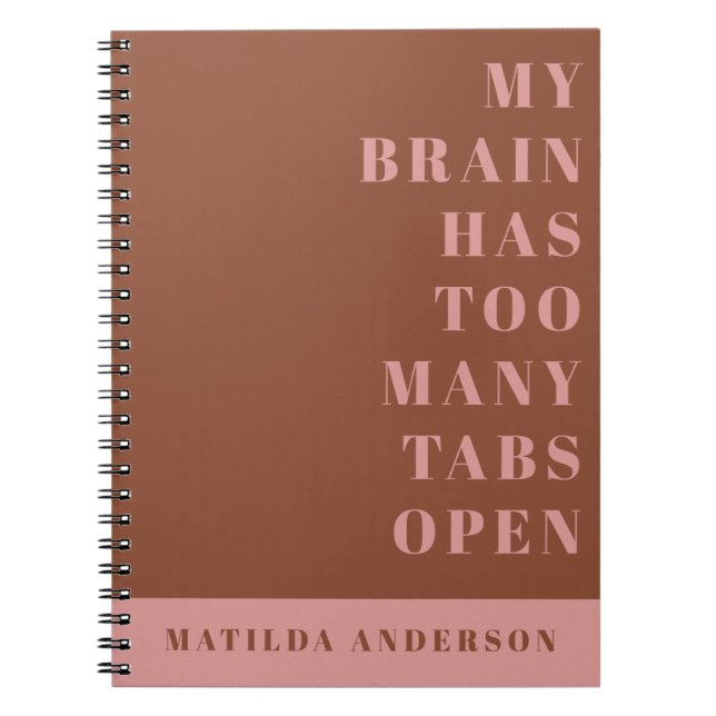 Caderno Espiral Motografia mínima verde e rosa moderna (Frente)