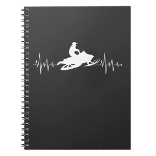 Caderno Espiral Motografia Snowmobile Heartbeat Winter Sport Motor