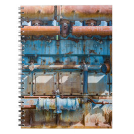 Caderno Espiral Motor a diesel imperial do Atlas antigo e enferruj