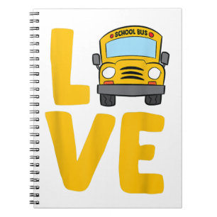 Caderno Espiral Motorista de ônibus escolar do Love School Bus