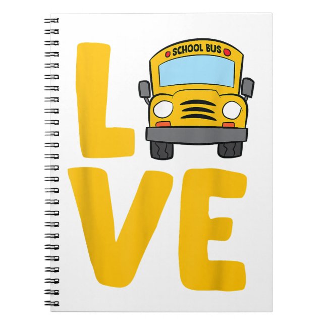 Caderno Espiral Motorista de ônibus escolar do Love School Bus (Frente)