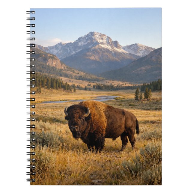 Caderno Espiral Mountain Landscape American Bison (Frente)