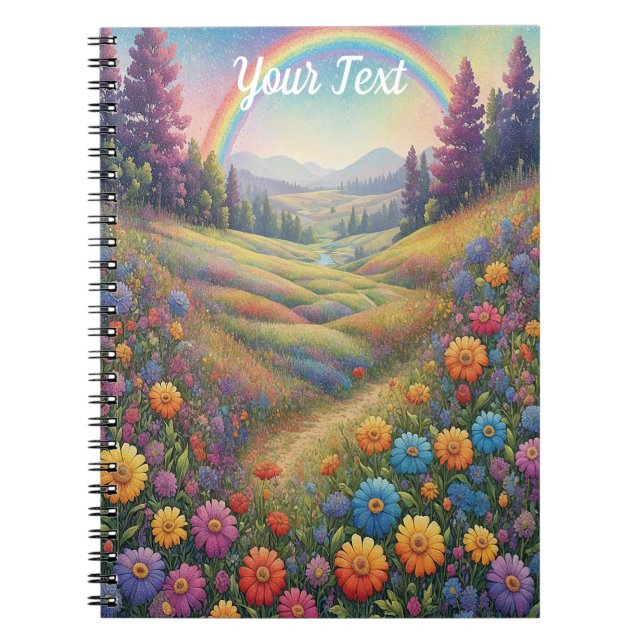 Caderno Espiral Mountains Flowers Rainbow (Frente)