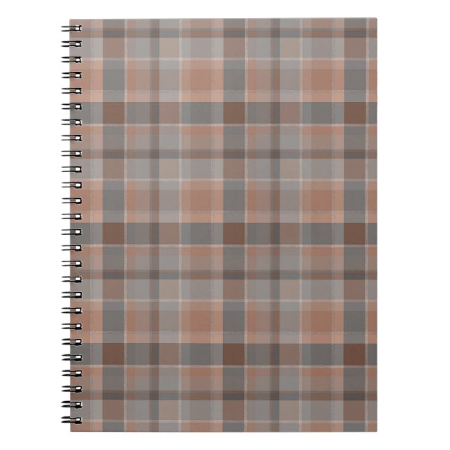 Caderno Espiral Mouse de chocolate e xadrez cinza (Frente)
