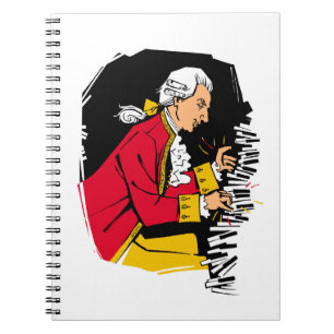 Caderno Espiral Mozart toca piano