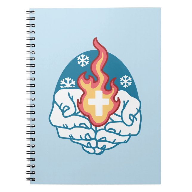 Caderno Espiral Mudança a frio, fogo de fé - cristão motivacional (Frente)