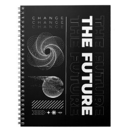 Caderno Espiral Mude a tipografia abstrata do streetwear do futuro