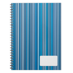 Caderno Espiral Muitas listras multicoloridas em azul...