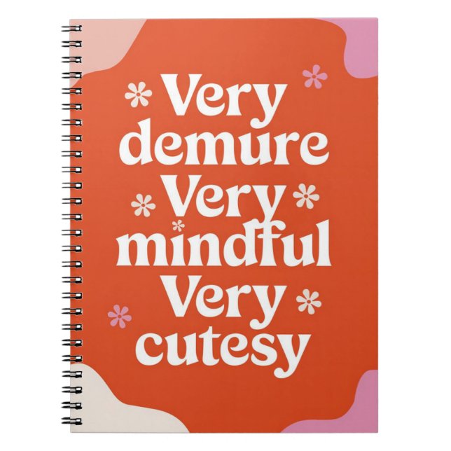 Caderno Espiral Muito Demorada, Muito Mindeável, Muito Cutesy Vibr (Frente)