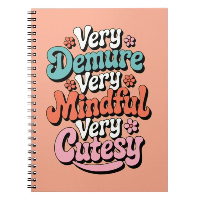 Caderno Espiral Muito Demorada, Muito Mindeável, Muito Cutesy Vibr (Frente)