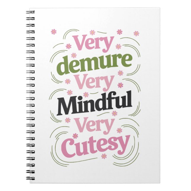 Caderno Espiral Muito Demorada, Muito Mindeável, Muito Cutesy Vibr (Frente)