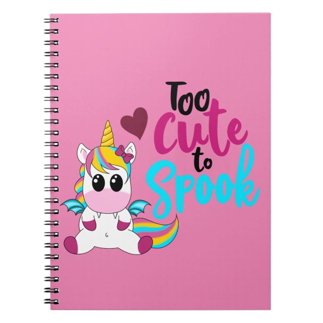 Caderno Espiral Muito fofo para assustar unicórnio (Frente)