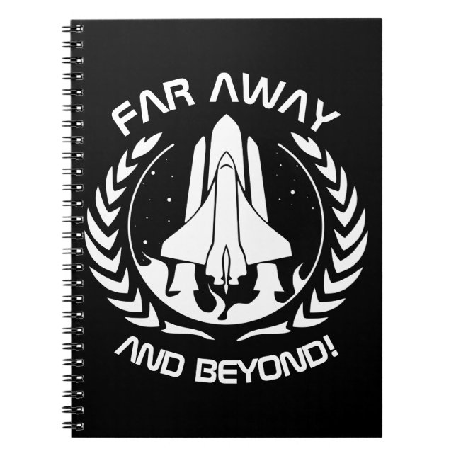 Caderno Espiral Muito longe e além - Shuttle espacial (Frente)