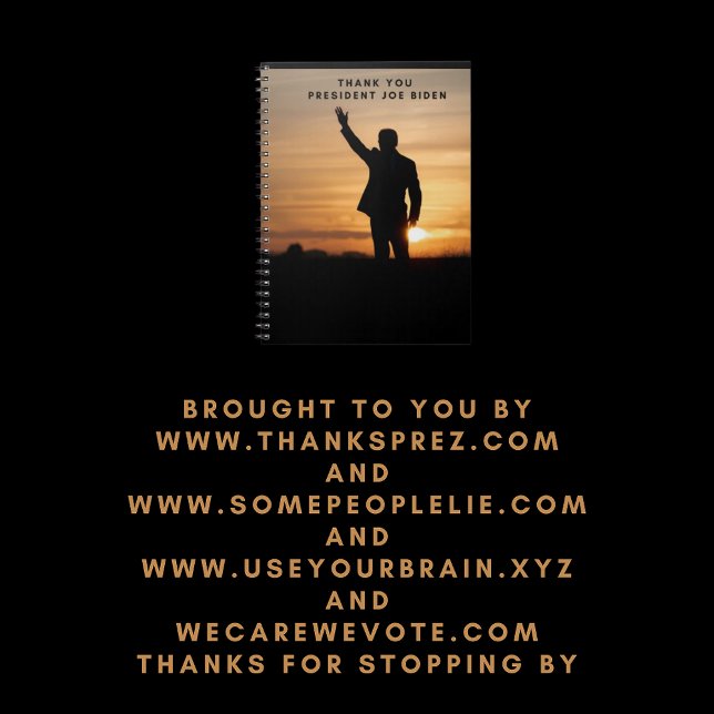 Caderno Espiral Muito obrigado, Senhor Presidente Joe Biden (Criador carregado)