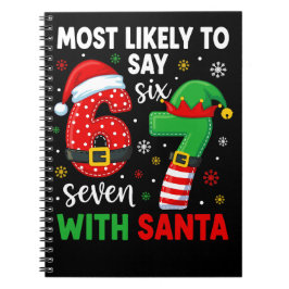 Caderno Espiral Muito provavelmente dirá 67 Meme Natal