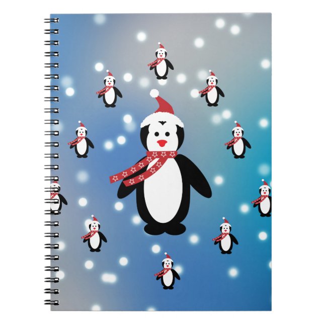Caderno Espiral Muitos pinguins (Frente)