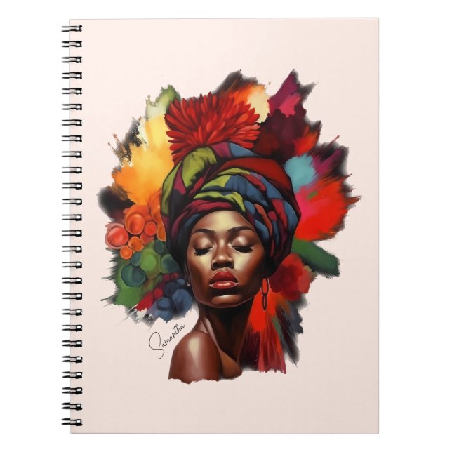 Caderno Espiral Mulher afro-americana empoderada (Frente)