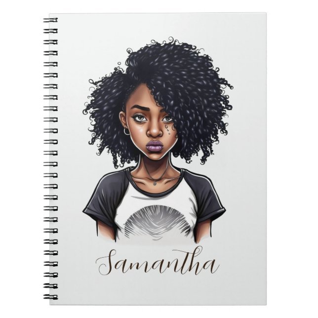 Caderno Espiral Mulher Afro Chic e Classy (Frente)