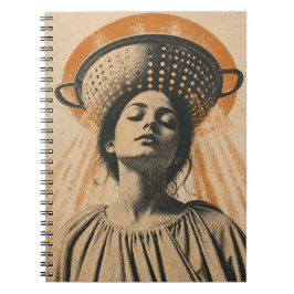 Caderno Espiral mulher bonita com um chapéu de escorredor 