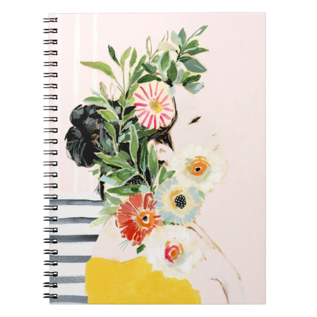 Caderno Espiral Mulher com Flores (Frente)