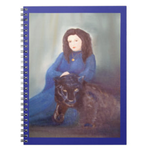 Caderno Espiral Mulher com Notebook espiral de pantera preta