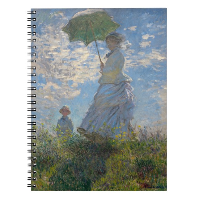 Caderno Espiral Mulher com Parasol | Paisagem Francesa (Frente)