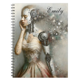 Caderno Espiral Mulher Cyborg Ai Art
