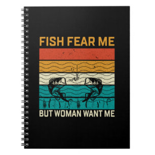 Caderno Espiral Mulher de Arte de Pesca Me Quer
