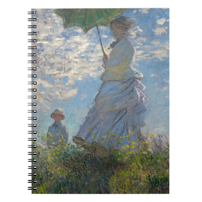 Caderno Espiral Mulher de Claude Monet com um parasol 1875 (Frente)