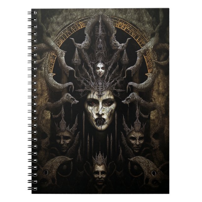 Caderno Espiral Mulher Demon Monster Horror Art (Frente)