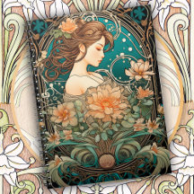 Mulher Elegante com Cabelos Fluídos e Flores Macia