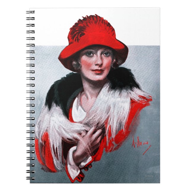 Caderno Espiral Mulher em Red Hat (Frente)