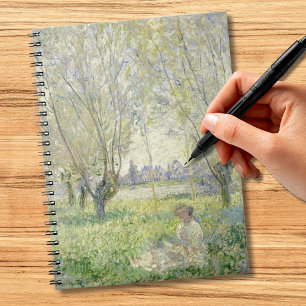Caderno Espiral Mulher em Willows, Monet 1880
