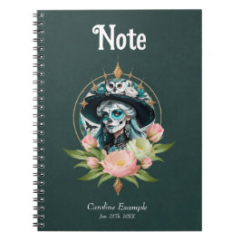 Caderno Espiral Mulher espantosa com uma espantosa maquiagem do cr