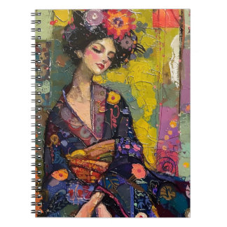 Caderno Espiral Mulher Feliz de Kimono