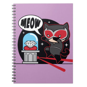 Caderno Espiral Mulher-Gato De Chibi Roubando Um Diamante