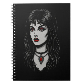 Caderno Espiral Mulher gótica escura