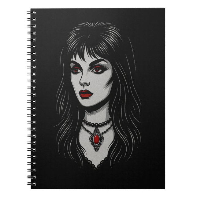 Caderno Espiral Mulher gótica escura (Frente)