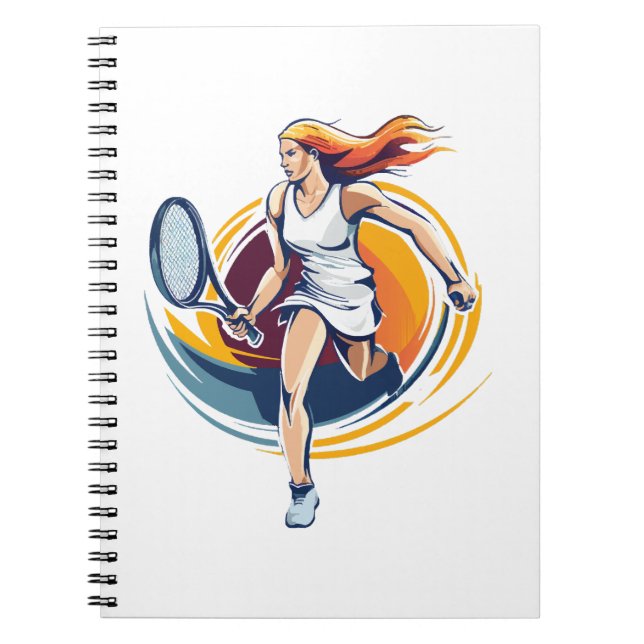 Caderno Espiral mulher jogando ténis (Frente)