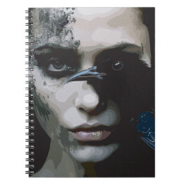Caderno Espiral Mulher Misteriosa com Corvo