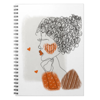 Caderno Espiral Mulher Moda: Linhas Pretas Gráficas