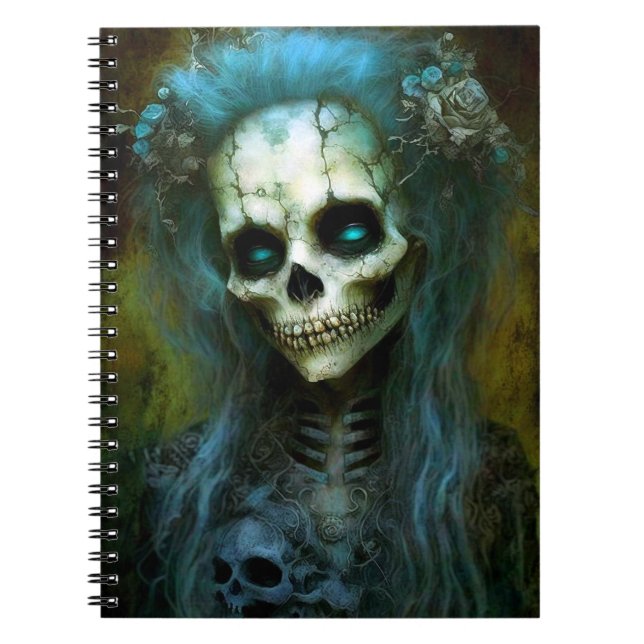 Caderno Espiral Mulher morta Horror do Esqueleto (Frente)