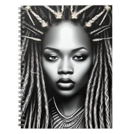 Caderno Espiral Mulher negra melanina americana africana rainha