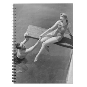 Caderno Espiral Mulher no conselho de mergulho