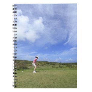 Caderno Espiral Mulher que joga o golfe