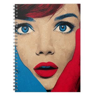 Caderno Espiral Mulher surpreendida na Pop Art