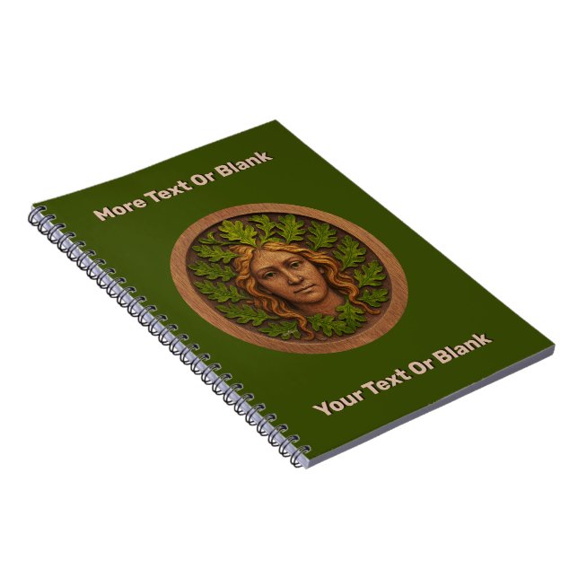 Caderno Espiral Mulher Verde - Madeira (Lado Direito)