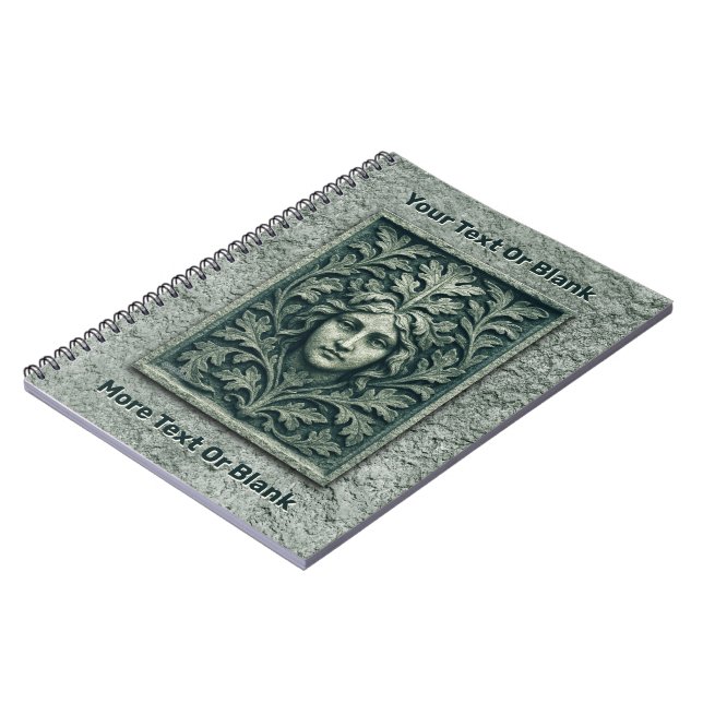 Caderno Espiral Mulher Verde - Pedra (Left Side)